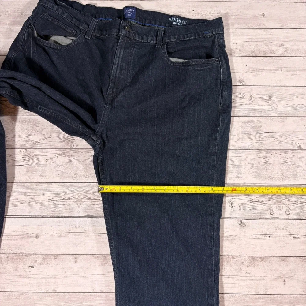 Nautica Mens Straight Fit Stretch Jeans Dark Wash Indigo Denim 38x32 RP8304